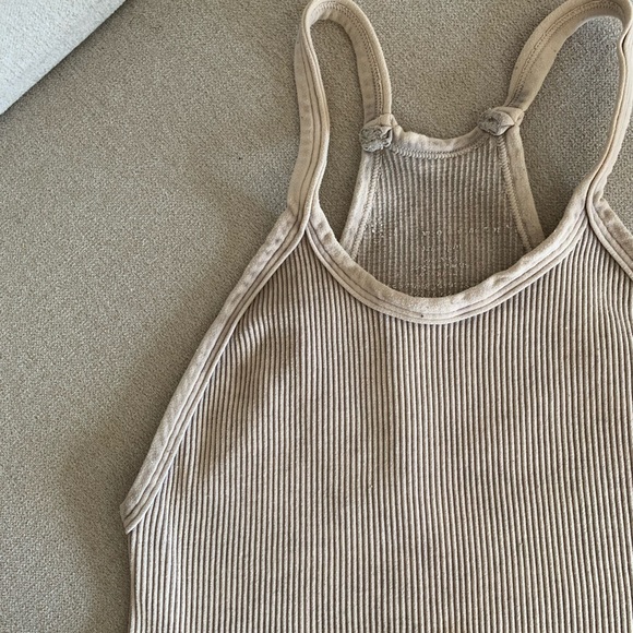Free People Happiness Runs Crop Top- Brushed Taupe - Picture 3 of 3